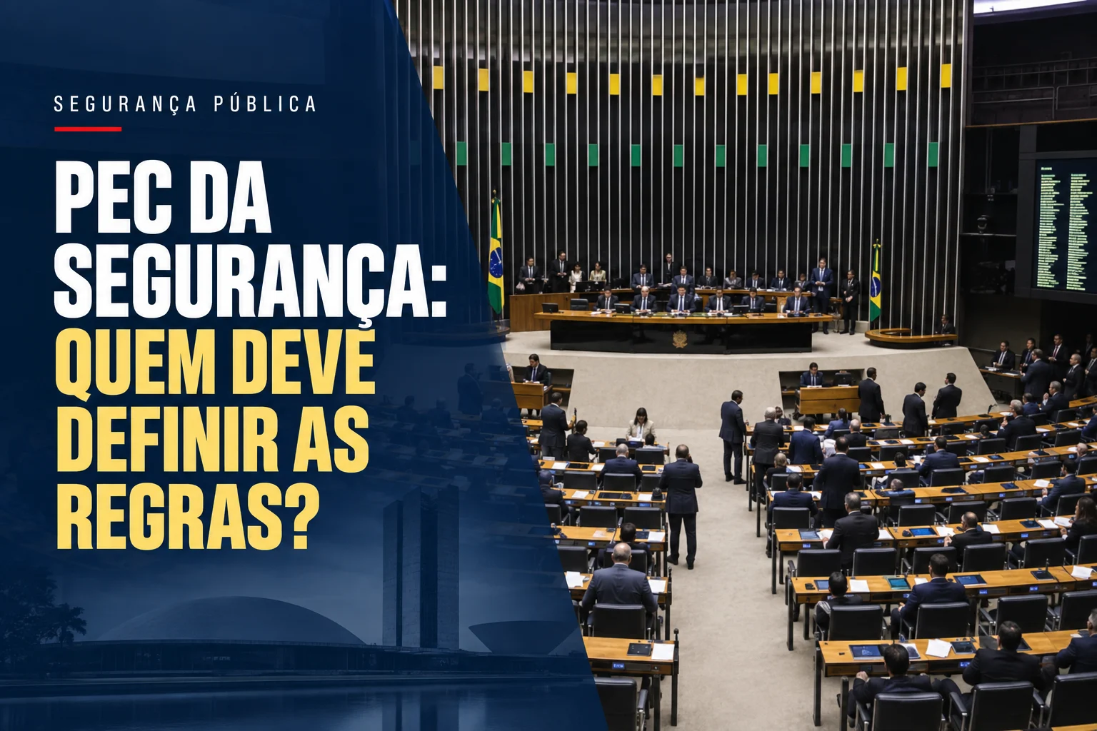 Sessão do Congresso Nacional durante debate sobre mudanças na organização da segurança pública brasileira.